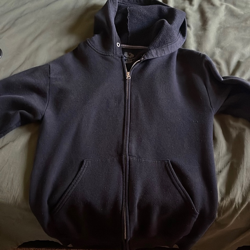 Fruit of the Loom Zip Up, Black, Small